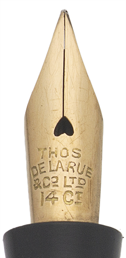 Onoto De La Rue Fountain Pen (1940s) - Black Chased Hard Rubber w
